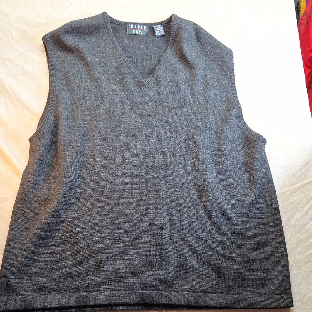 Trader Bay Dark Gray V-Neck Sweater Vest